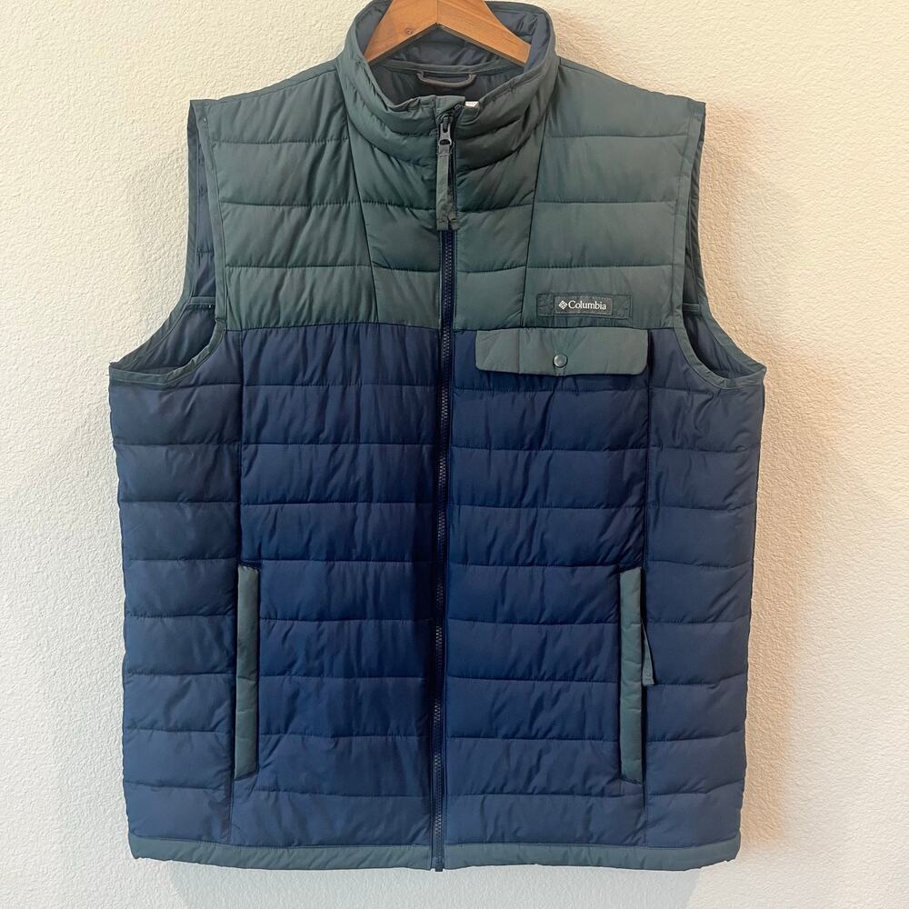 Columbia Mountainside Insulated XL Blue/Green Color Block Puffer Vest Gorpcore